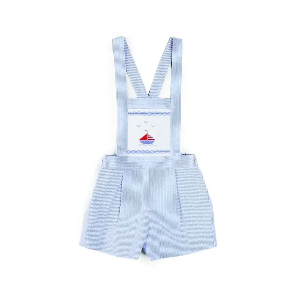 Pepa London Nautical Striped Boat Embroidery Short